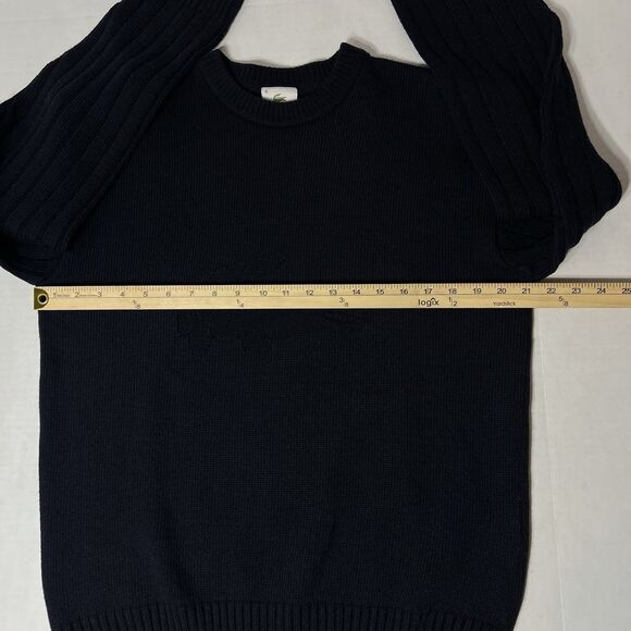 Lacoste Big Logo Wool Mark Blend Laine Vierge Black Sweater Size 16 Large - Picture 11 of 14